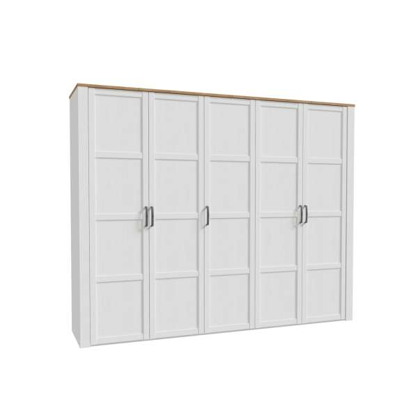 Garderobeskap Chisbury 266x216 cm - lerk sibu - eik riviera - 5 dører