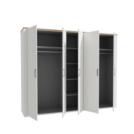 Garderobeskap Chisbury 266x216 cm - lerk sibu - eik riviera - 4 dører