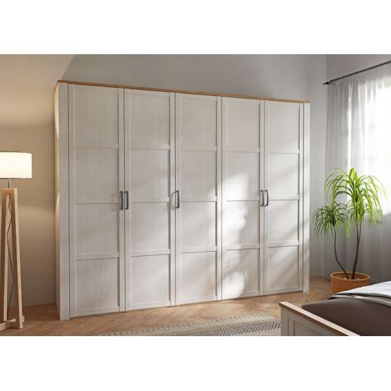 Garderobeskap Chisbury 266x216 cm - lerk sibu - eik riviera - 5 dører