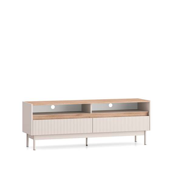 Tv-benk Dunea 154x55 cm - cashmere - eik cremona - 2 skuffer