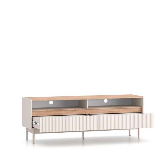 Tv-benk Dunea 154x55 cm - cashmere - eik cremona - 2 skuffer