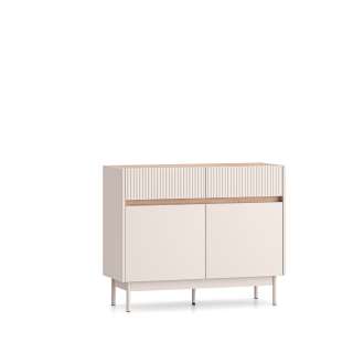 Skjenk Dunea 104x85 cm - cashmere - eik cremona - 2 skuffer - 2 dører