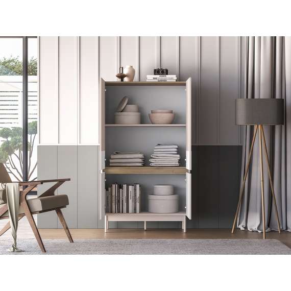 Skap Dunea 92x156 cm - cashmere - eik cremona - 4 dører