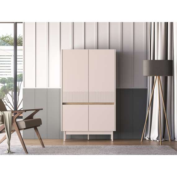 Skap Dunea 92x156 cm - cashmere - eik cremona - 4 dører