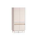 Garderobeskap Dunea 92x193 cm - cashmere - eik cremona - 4 dører