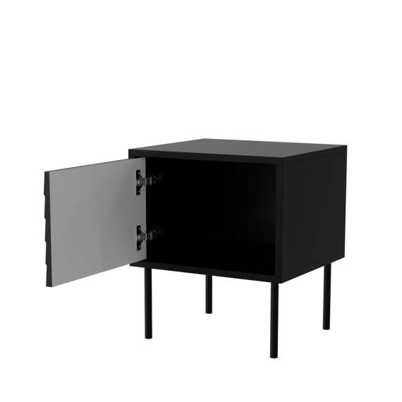 Nattbord Cortina 45x51cm - svart matt - 1 dør - 2 st sett
