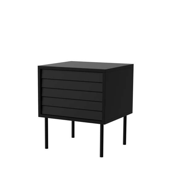 Nattbord Cortina 45x51cm - svart matt - 1 dør - 2 st sett