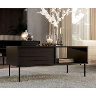 Sofabord Cortina 100x55 - svart matt - oppbevaringsplass