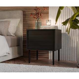 Nattbord Cortina 45x51cm - svart matt - 1 dør - 2 st sett