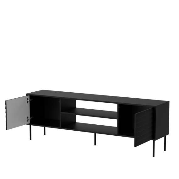 Tv-benk Cortina 180x60cm - svart matt - 2 dører