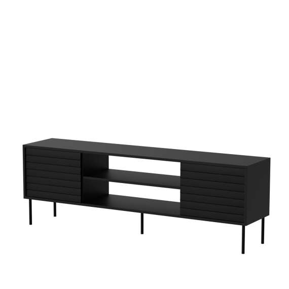 Tv-benk Cortina 180x60cm - svart matt - 2 dører