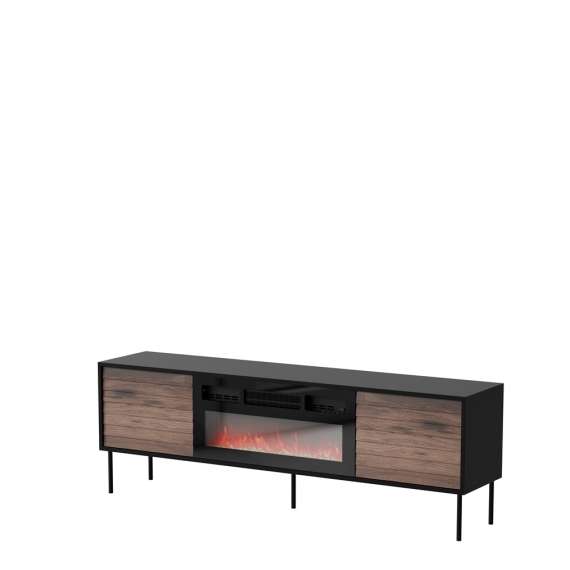 Tv-benk CORTINA 180x60 - 2 dører - elektrisk peis