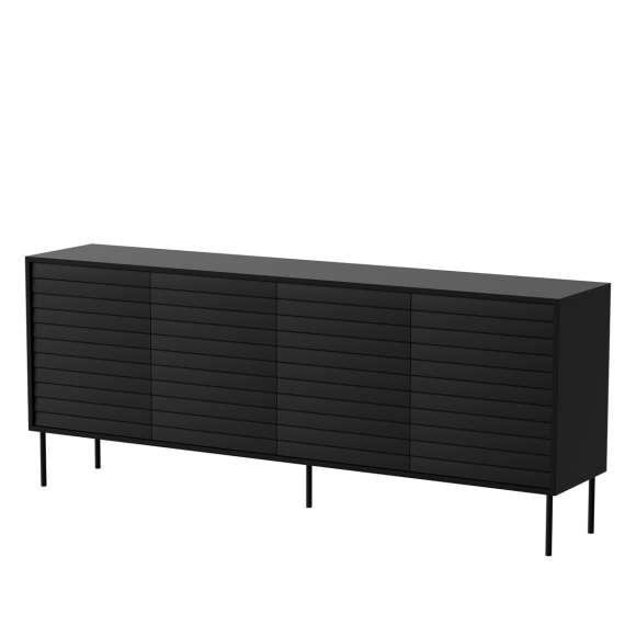 Skjenk CORTINA 200x81 - 4 dører - svart matt