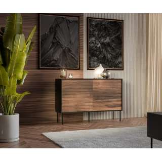 Skjenk CORTINA 120x81 - 1 dør - 3 skuffer - svart matt