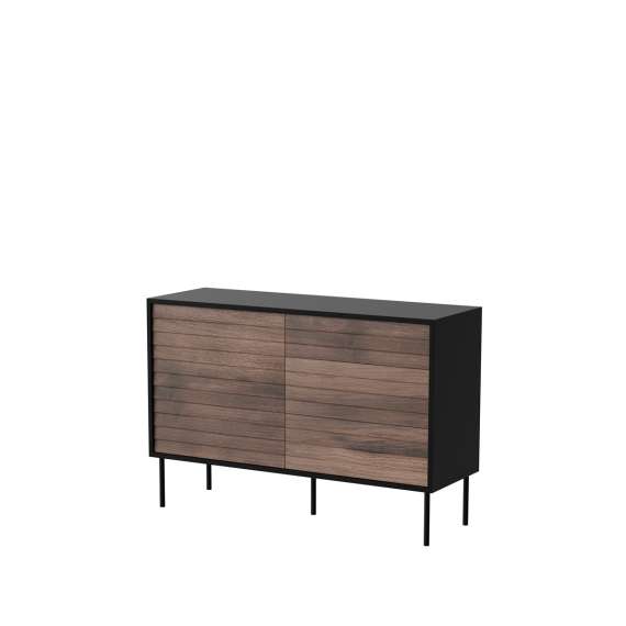 Skjenk CORTINA 120x81 - 1 dør - 3 skuffer - svart matt