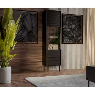 Vitrineskap CORTINA 53x182 - 1 dør - svart matt