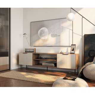 Tv-benk Almera 180x52cm - valnøtt - cashmere - 2 dører