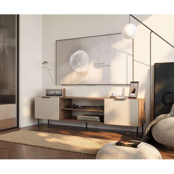 Tv-benk Almera 180x52cm - valnøtt - cashmere - 2 dører