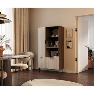 Reol Almera 90x165cm - valnøtt - cashmere - 3 dører