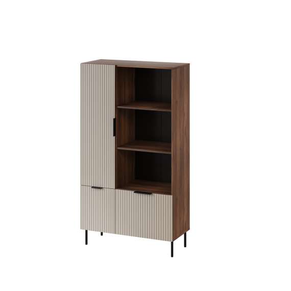 Reol Almera 90x165cm - valnøtt - cashmere - 3 dører