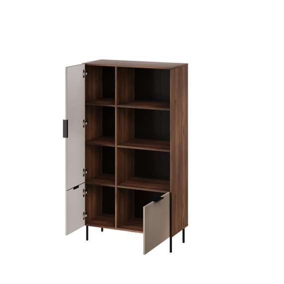 Reol Almera 90x165cm - valnøtt - cashmere - 3 dører