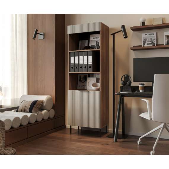 Reol Almera 60x185cm - valnøtt - cashmere - 1 dør