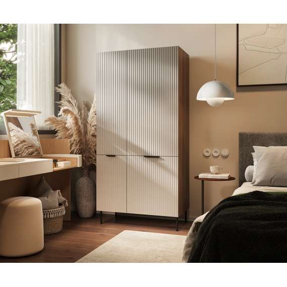 Garderobeskap Almera 90x185cm - valnøtt - cashmere - 2 dører