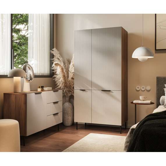 Garderobeskap Almera 90x185cm - valnøtt - cashmere - 2 dører