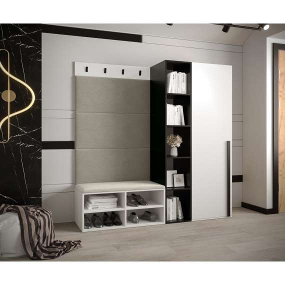 Skobenk med knaggrekke Miro 84x40 cm - hvit matt