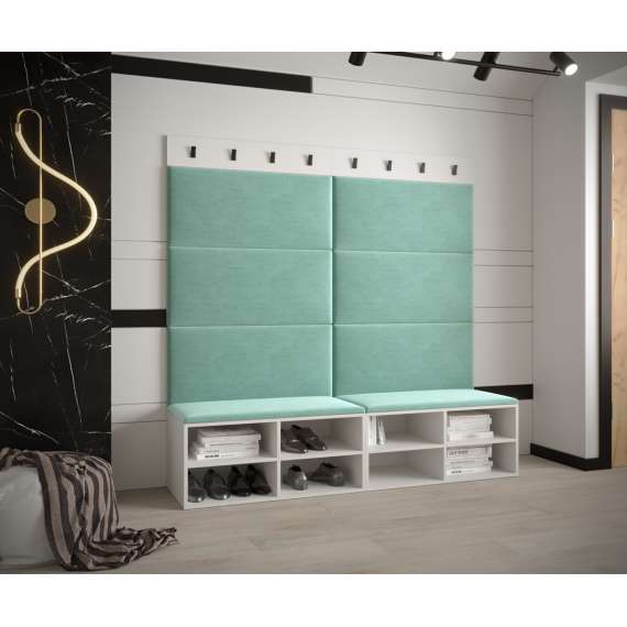 Entresett Miro 7 - 168x184 cm - hvit matt - polstret panel