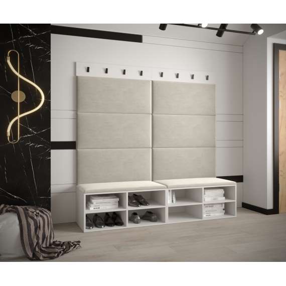 Entresett Miro 7 - 168x184 cm - hvit matt - polstret panel