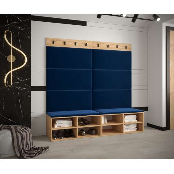 Entresett Miro 7 - 168x184 cm - eik craft gold - polstret panel