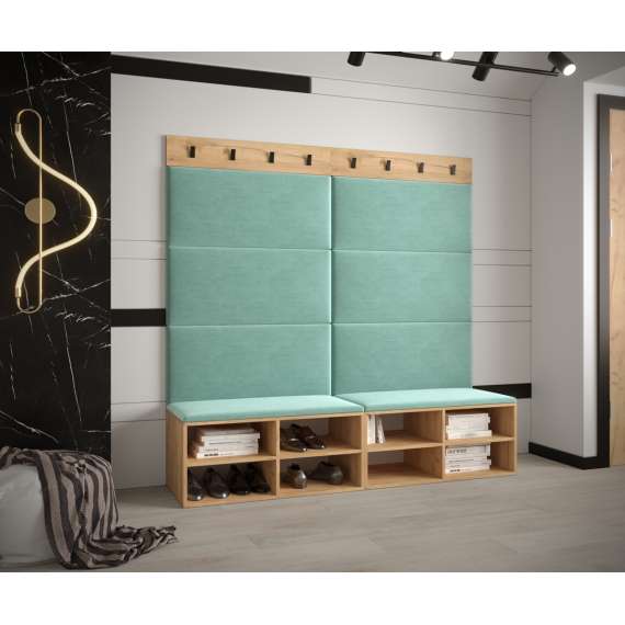 Entresett Miro 7 - 168x184 cm - eik craft gold - polstret panel