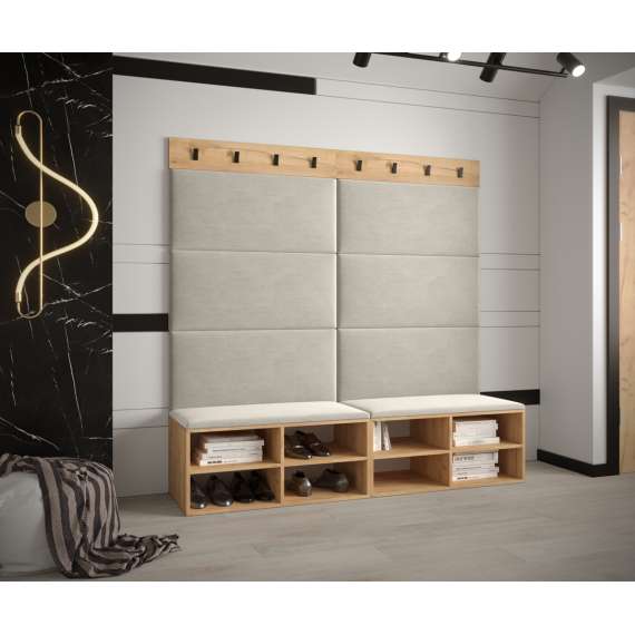 Entresett Miro 7 - 168x184 cm - eik craft gold - polstret panel