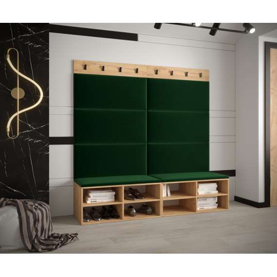 Entresett Miro 7 - 168x184 cm - eik craft gold - polstret panel