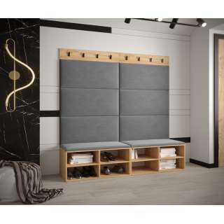 Entresett Miro 7 - 168x184 cm - eik craft gold - polstret panel