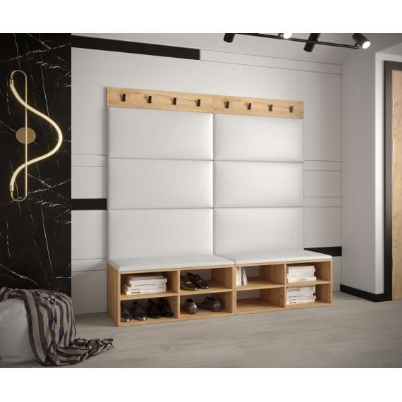 Entresett Miro 7 - 168x184 cm - eik craft gold - polstret panel