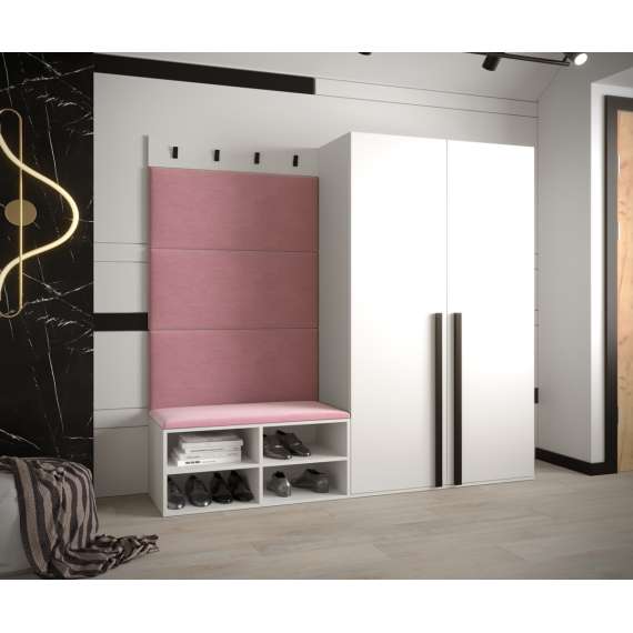 Entresett Miro 5 - 184x184 cm - hvit matt - polstret veggpanel