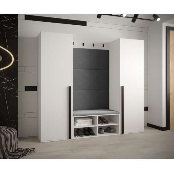 Entresett Miro 5 - 184x184 cm - hvit matt - polstret veggpanel