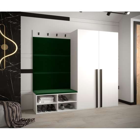 Entresett Miro 5 - 184x184 cm - hvit matt - polstret veggpanel