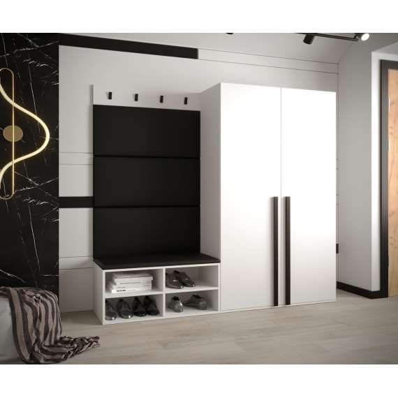 Entresett Miro 5 - 184x184 cm - hvit matt - polstret veggpanel