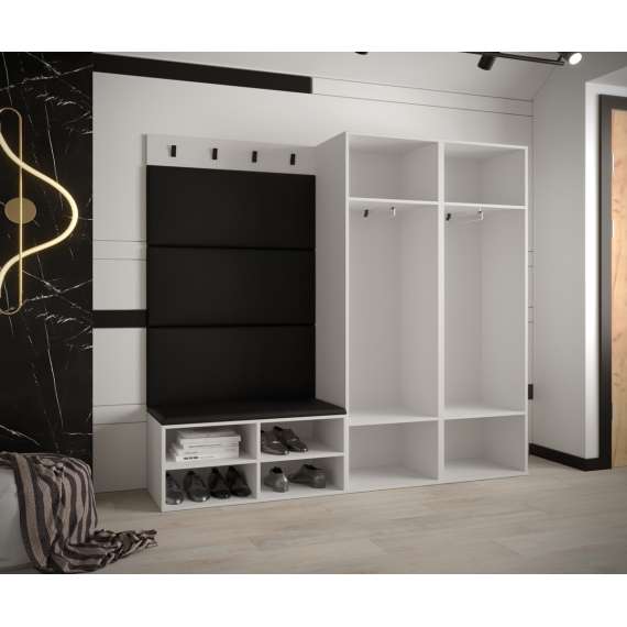 Entresett Miro 5 - 184x184 cm - hvit matt - polstret veggpanel