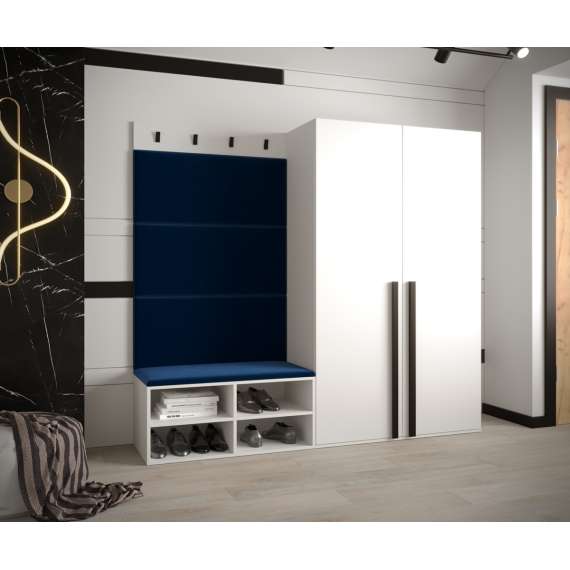 Entresett Miro 5 - 184x184 cm - hvit matt - polstret veggpanel