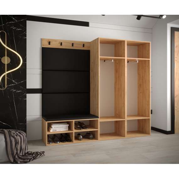 Entresett Miro 5 - 184x184 cm - eik craft gold - polstret veggpanel