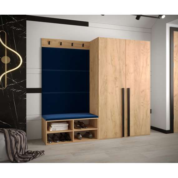 Entresett Miro 5 - 184x184 cm - eik craft gold - polstret veggpanel