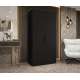 Garderobeskap Marbella 100x202 cm - svart matt - 2 dører