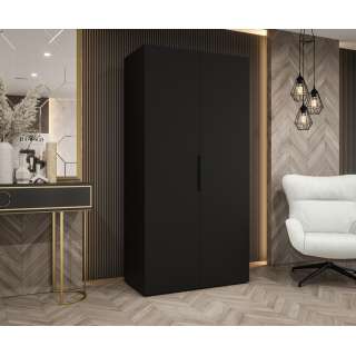 Garderobeskap Marbella 100x202 cm - svart matt - 2 dører