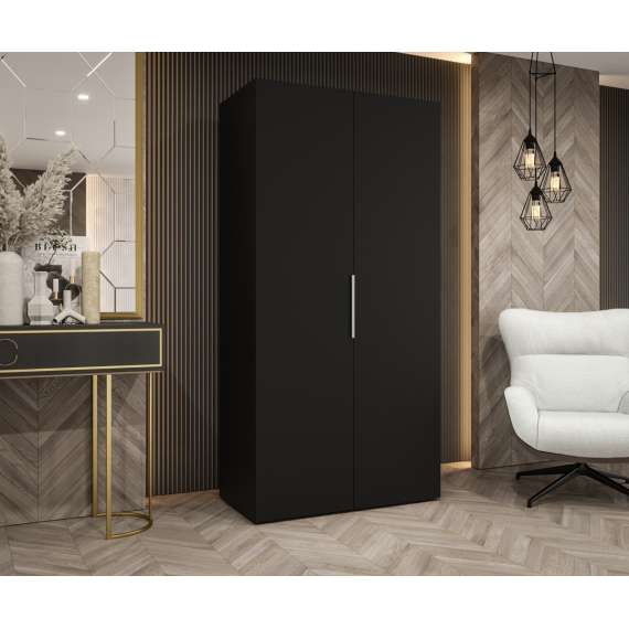 Garderobeskap Marbella 100x202 cm - svart matt - 2 dører