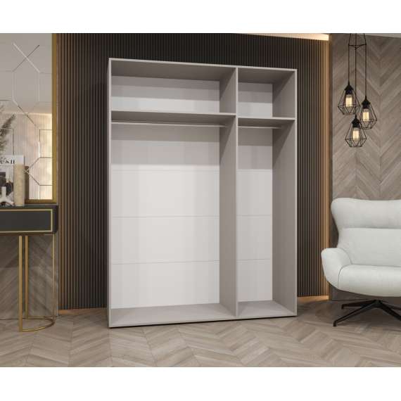 Garderobeskap Marbella 150x202 cm - svart matt - 3 dører