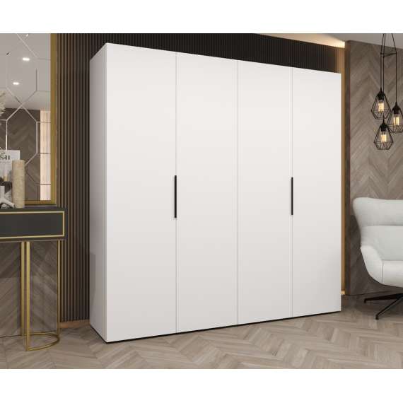 Garderobeskap Marbella 200x202 cm - hvit matt - 4 dører